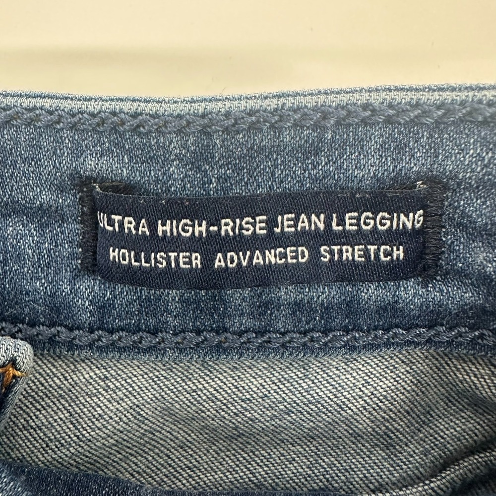 Hollister Jegging Jeans Juniors 1R 25x28 Blue Ultra High Rise Stretch Distressed - Picture 6 of 10